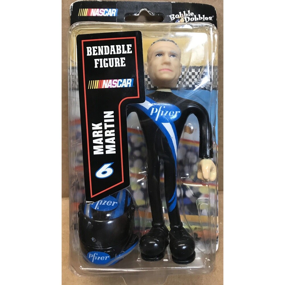 NASCAR Bobble Dobbles Bendable Figure Mark Martin #6 Pfizer With Helmet * NEW